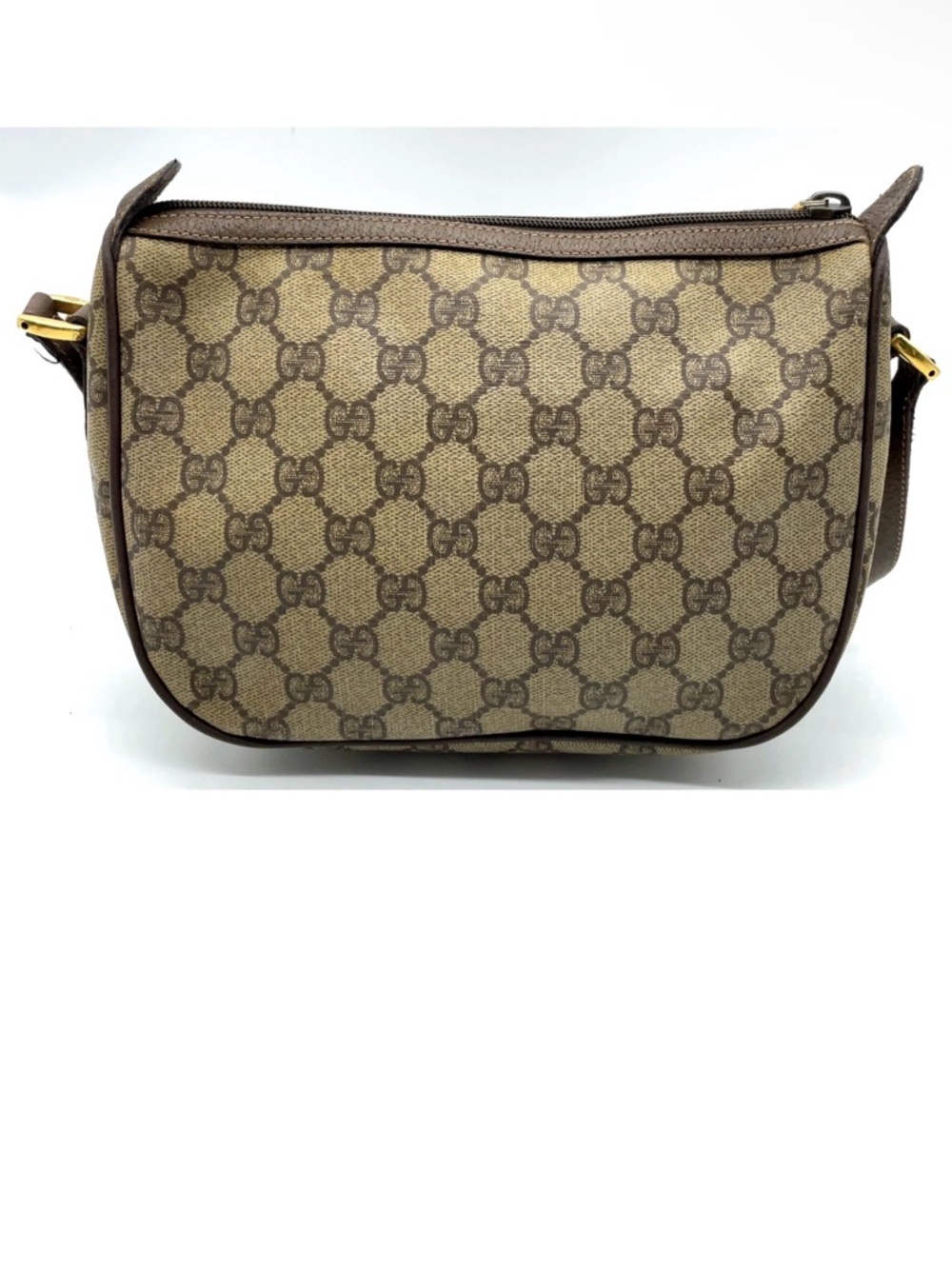Gucci Brown GG Canvas Crossbody Bag with Web Stripe - Picture 2 of 11